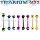 utbbs straight barbells anodized titanium g23 implant grade tongue