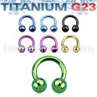 utcbb5 anodized titanium g23 circular barbell, 14g 5mm balls
