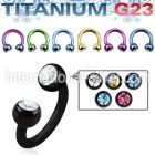 utcbjb4 anodized titanium circular barbell, 14g w 4mm jewel ball