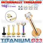 utlbin12 pvd plating titanium labret stud 16g cz internal