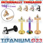 utlbin13s pvd plating titanium labret stud triangle internal