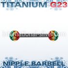 utnpfr5r straight barbells anodized titanium g23 implant grade nipple