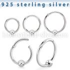 vsegh16b3 sterling silver hinged segment hoop 16g