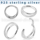 vsghe16 sterling silver hinged segment hoop 16g double plain