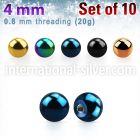 xbt4xs loose body jewelry parts anodized surgical steel 316l belly button