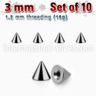 xcon3 loose body jewelry parts surgical steel 316l 