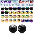 xjbt5g loose body jewelry parts anodized surgical steel 316l belly button