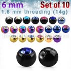 xjbt6g loose body jewelry parts anodized surgical steel 316l belly button