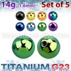 xubt8g loose body jewelry parts anodized titanium g23 implant grade belly button