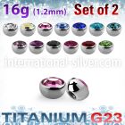 xuhjb3 titanium press fit half gem balls 2pcs