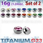 xuhjb3 titanium press fit half gem balls 2pcs