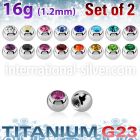xujb25 titanium press fit gem balls 2pcs