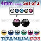 xujbt4g loose body jewelry parts anodized titanium g23 implant grade 