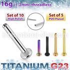 xulbnos16g titanium threadless labret stud bar 16g 10pcs