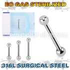 zbbeb25 surgical steel barbell eo gas sterilized