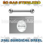 zbbnpss sterilized steel 14g nipple barbell two balls