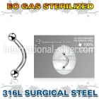 zbneb25 sterilized steel curved barbell 16g two balls
