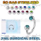 zcbe2c eo gas sterilized piercing surgical steel circular barbell 3mm balls