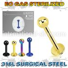 zlbtb3 sterilized pvd plating steel labret stud 3mm ball