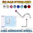znscb surgical steel screw sterilized round color gem