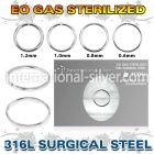 zsel sterilized steel seamless nose ring hoop 16g up to 22g