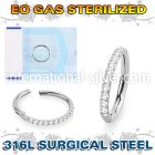 zsgsh10 sterilized steel hinged segment hoop 16g cnc cz