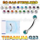 zubne2c eo gas sterilized piercing titanium g23 eyebrow banana 3mm balls