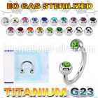 zucbe2c sterilized titanium horseshoe gem balls