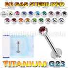 zulbc3 eo gas sterilized piercing titanium g23 labret color crystal ball