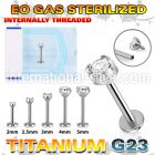 zulbin12 sterilized titanium labret stud 16g cz internal