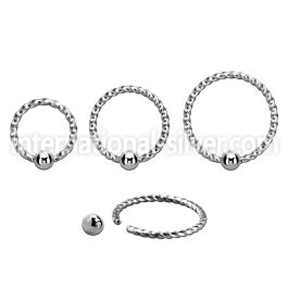 steel ball closure ring in a twisted wire design