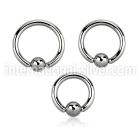 bcr10 hoops captive rings surgical steel 316l ear lobe
