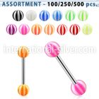 blk366 straight barbells surgical steel 316l with acrylic parts tongue