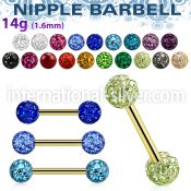 bbg2fm gold anodized steel 14g barbell ferido