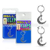 blcp730 fake belly clip w a dangling classic moon w the star 