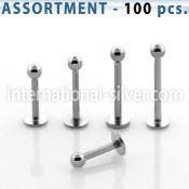 blk03b labrets lip rings surgical steel 316l labrets chin
