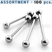 blk103 straight barbells surgical steel 316l tongue