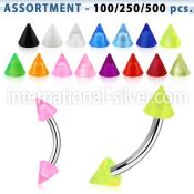 blk148 micro curved barbells surgical steel 316l with acrylic parts eyebrow