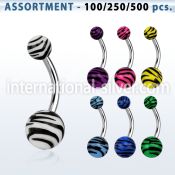 blk337 belly rings surgical steel 316l with acrylic parts belly button