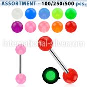 blk355 straight barbells surgical steel 316l with acrylic parts tongue