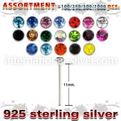 blk455 bend it to fit nose studs silver 925 nose