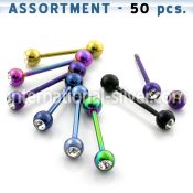 blk77 straight barbells anodized surgical steel 316l tongue