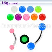 bneglb micro curved barbells surgical steel 316l with acrylic parts eyebrow