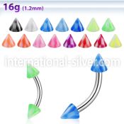 bnenck micro curved barbells surgical steel 316l with acrylic parts eyebrow