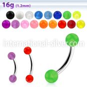 bneuvb micro curved barbells surgical steel 316l with acrylic parts eyebrow