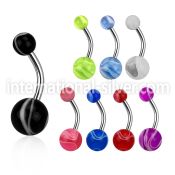 bnmb belly rings surgical steel 316l with acrylic parts belly button