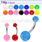bnuv belly rings surgical steel 316l with acrylic parts belly button