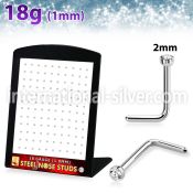 brs134c surgical steel nose studs round clear gem tops