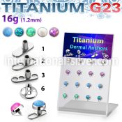 brtsa7 board w titanium g23 dermal anchors w synthetic opal top