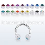 cbeajb4 horseshoes surgical steel 316l with acrylic parts ear lobe